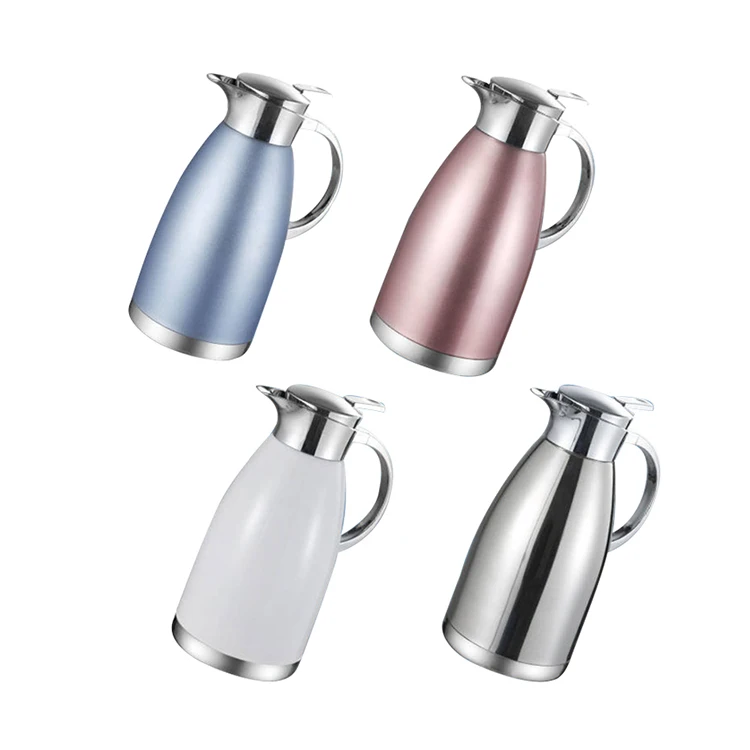 

Quality Stainless Steel Thermos Coffee Kettle Double Walled Vacuum Insulated Coffee Pot Jug 2.3L Large Capacity Leak Proof, Customized colors acceptable