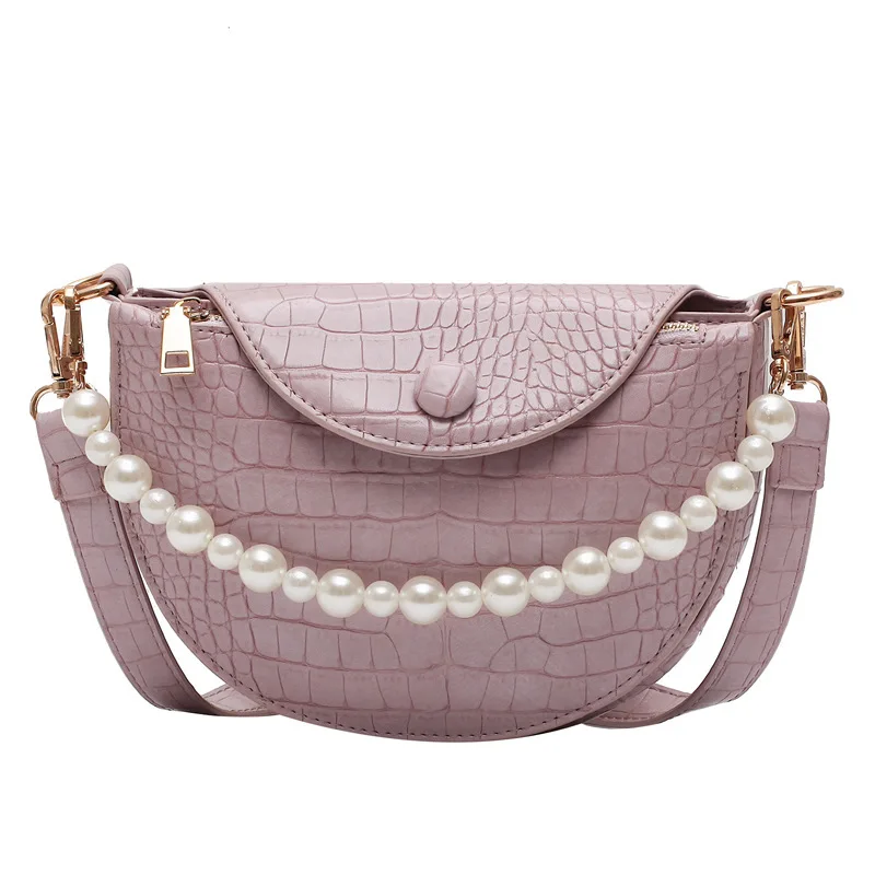 

Fashion Pearl chains handbags for women ladies bags Pu leather crossbody bag designer purses and handbags 2021 new arrivals, As picture