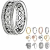 100% 925 Sterling Silver Jewelry Five Laps Surround Crystal Love Emerald Ring Wedding For Luxury Women Charm Gift Rings