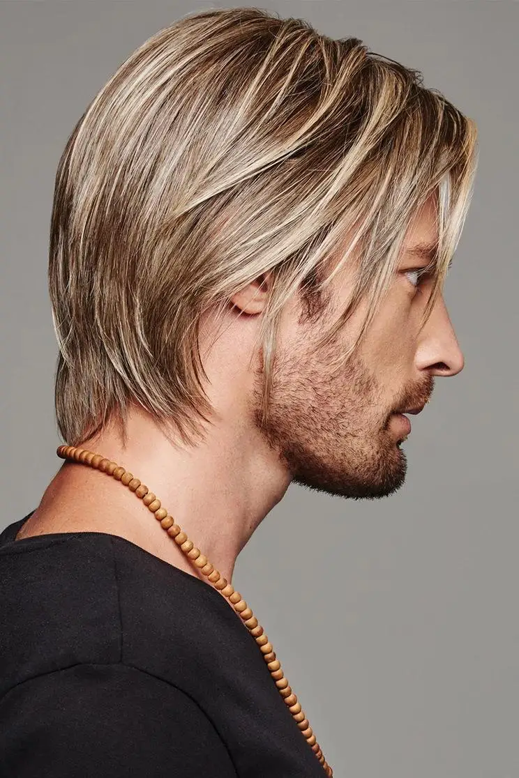 最新的自然头发的假发男假发短发男士假发假发