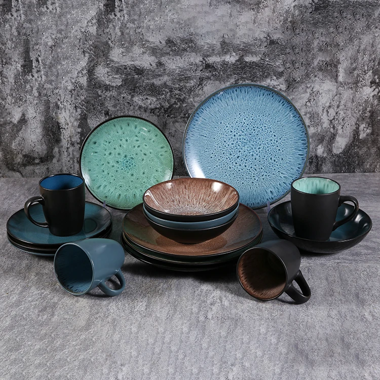 George Home Asda Living Dinner Sets Grey Ribbed Stoneware Dinner - Main Image