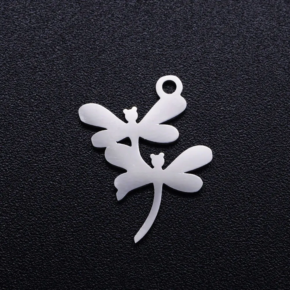 

Wholesale 5Pcs/Bag Fashion Jewelry Accessories Stainless Steel Dragonfly Charms Pendant For Necklace Bracelet Making