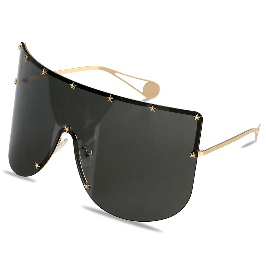 

Sample Available Wholesale 2021 Fashion Unisex Big Frame Custom Uv400 One Piece Anti Fog Face Sheild Sunglasses Glasses