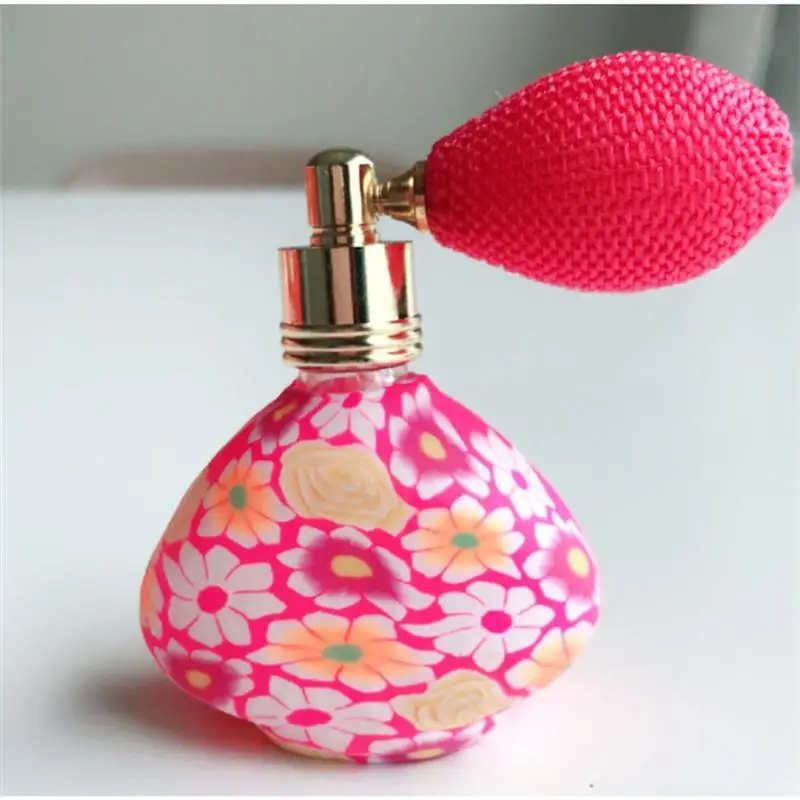 

1 Pc Perfume Atomizer Soft Pottery Refillable Convenient Empty Vintage Flowers Perfume Bottle Atomizer Spray For Travel (random)