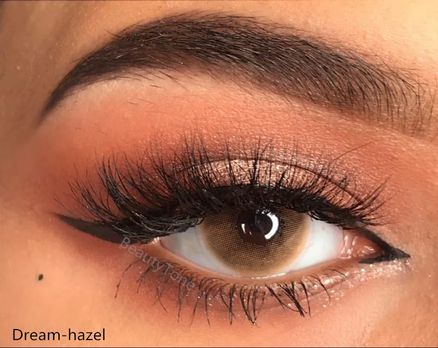 

Beauty colored contact lenses soft eye Dream hazel color cosmetic contact lenses