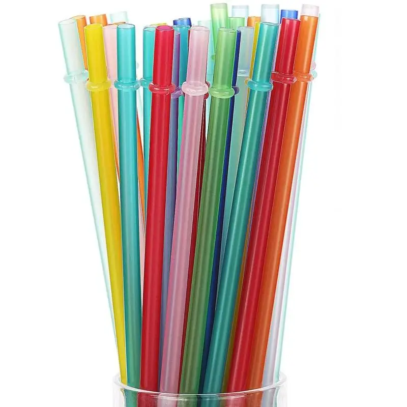 

9.5inch Multicolor Solid PP Plastic Straws Reusable Bar And Party Tool Plastic Drinking Straws Eco-friendly, Colorful