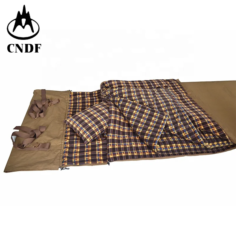 
luxurious big size cotton canvas sleeping bag, soft micro fleece, warm for extremely cold, hunting,water proof 