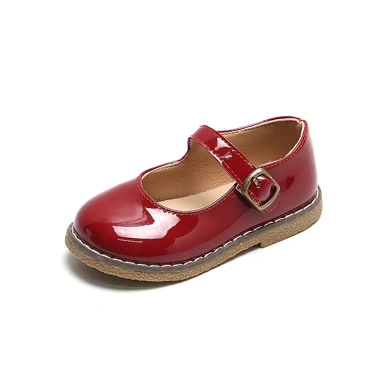 

Flat kids shoes girls mary jane shoes toddler girls fashion school shoes, Black,red