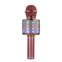 

New Arrival Home Party Handheld Wireless Karaoke Microphone with Cool Lighting Effects Support TF/USB/MP3