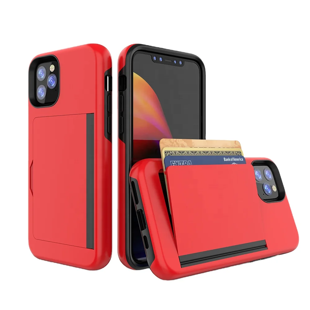 

Hot sale Amazon hot sale phone case tpu pc flip card holder suitable mobile phone case for iPhone 11