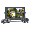 Heavy duty Long truck 10.1 inch Quad 4 channels input stand alone rearview monitor system 720p waterproof IR night vision camera
