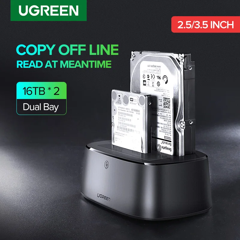 

Ugreen HDD Docking Station SATA to USB 3.0 Copies Adapter for 2.5 3.5 SSD Disk Case HD Box Dock Hard Drive Reformation Enclosure