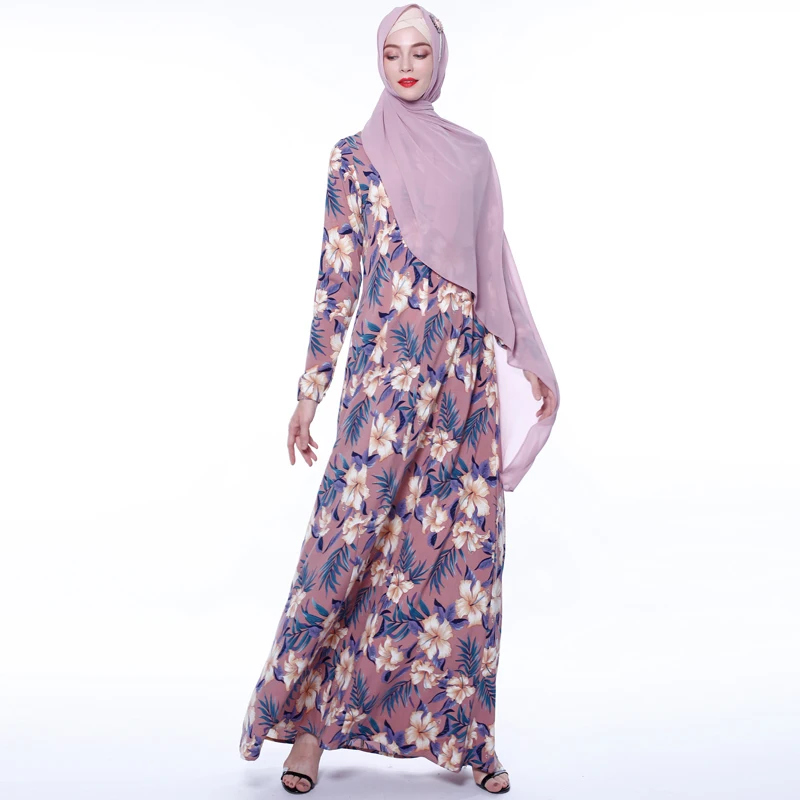 

Wholesale Printed Floral Dress Online Shopping Dress Fancy 2020 Hijab Dress