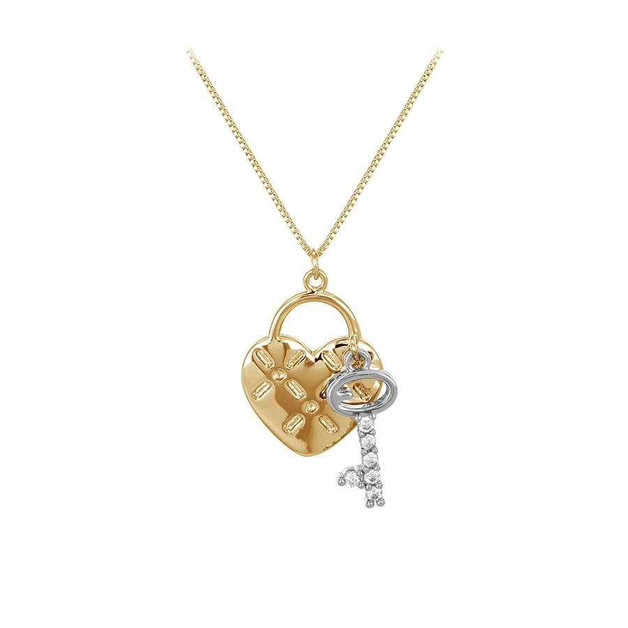 

01027 xuping wholesale jewelry trend diamond box chain heart zirconia necklace jewelry for women
