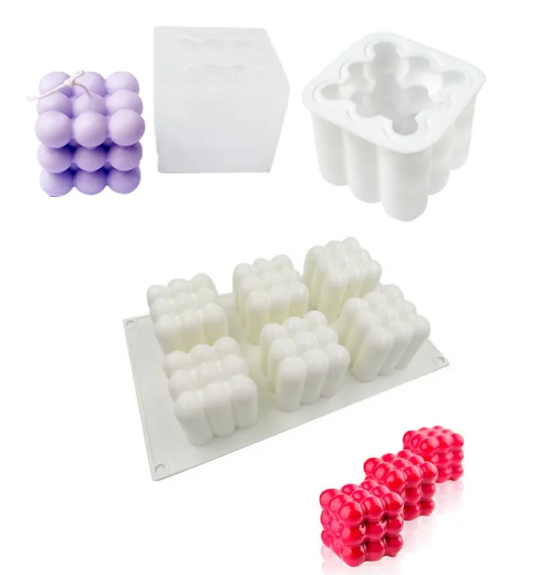 

Fusimai Bubble Large Mould Magic Ball Silicone 6-cavity Rubik's Cube Mousse Cake 3d Candle Molds