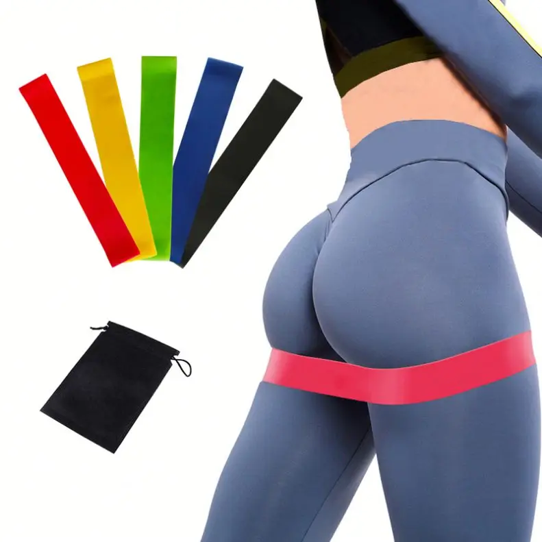

Custom Logo Set of 5 Colors Fitness Pilates Hip Circle Sport Training Yoga Elastic Booty Resistance Band