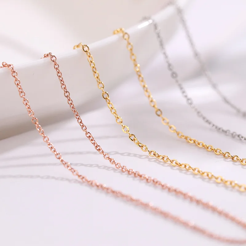 

0.45 mm Diamond Cut Wire Diameter Welded Cable Links Chain Rose Gold Chain for Jewelry Making, Silver,gold,rose gold colorful