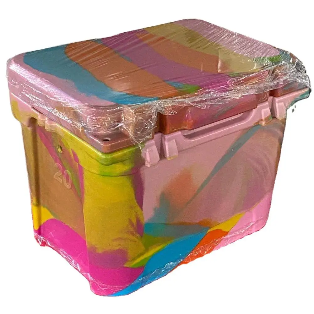 

NEW Tie Dye PE Portable Travel Cooler Case 20L Capacity Family Rectangle Picnic Refrigerated Tiedye Out door Cooler