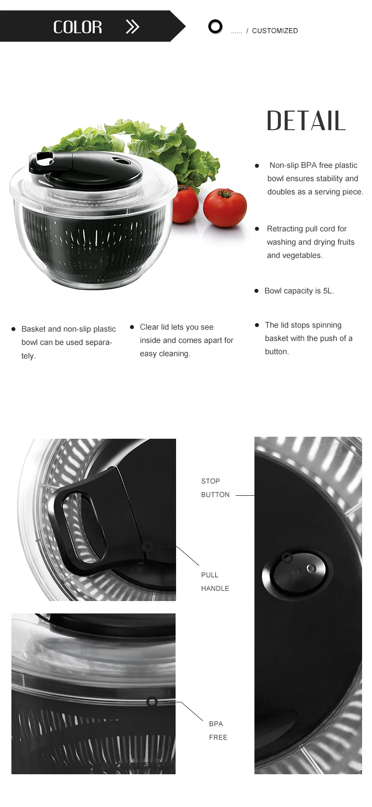 Kitchen Plastic Salad Mixer Multifunction Manual Vegetable Good Grips Large Salad Spinner Buy