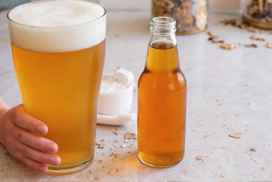 Fresh ginger root versus commercial ginger ale bottle showing composition differences