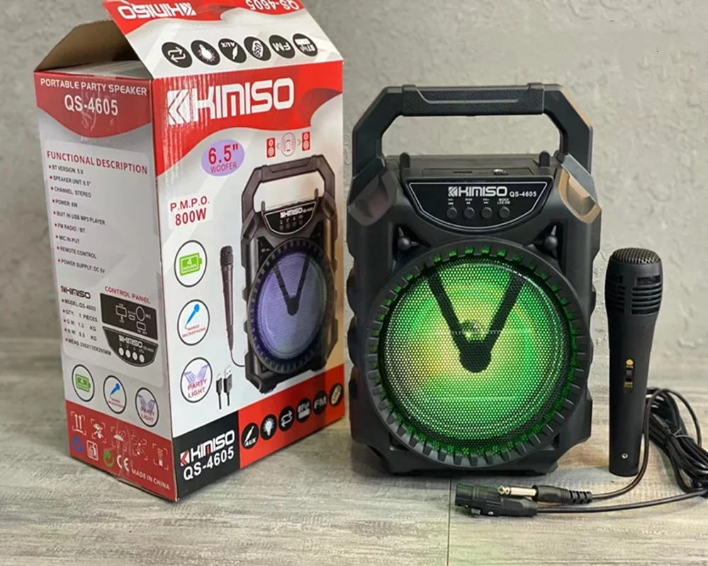 

KIMIS 4605 Outdoor 6.5 inch big power Karaoke speaker portable rechargeable trolley speaker DJ party speaker