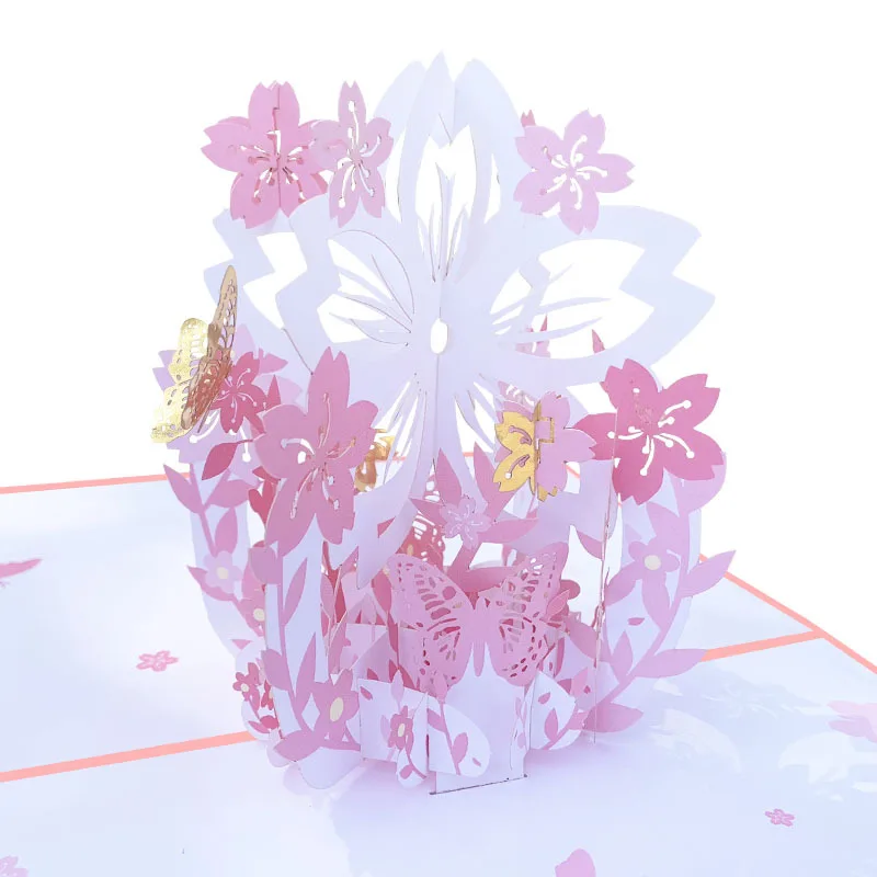 

Greeting Card 3D Flower Wishing Romantic Handmade Birthday Anniversary Wedding Pop Up Card