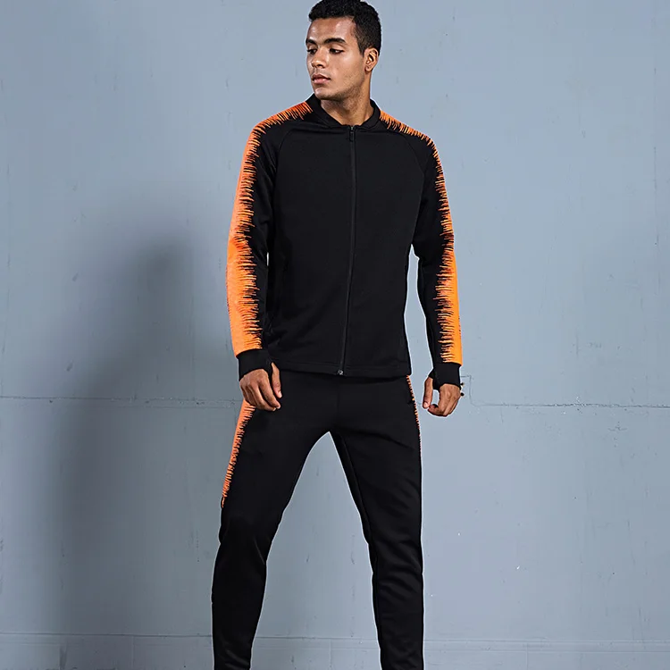 

Factory Wholesale Long Sleeve Soccer Uniform Men Training Plain Football Tracksuit