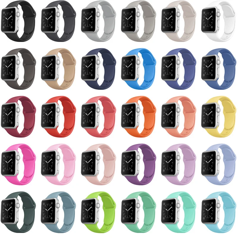 

BOORUI for t500 strap 44mm silicone bands for w26 strap for apple watch band 40mm watch band for i watch series 6 w26, More than 40 colors optional