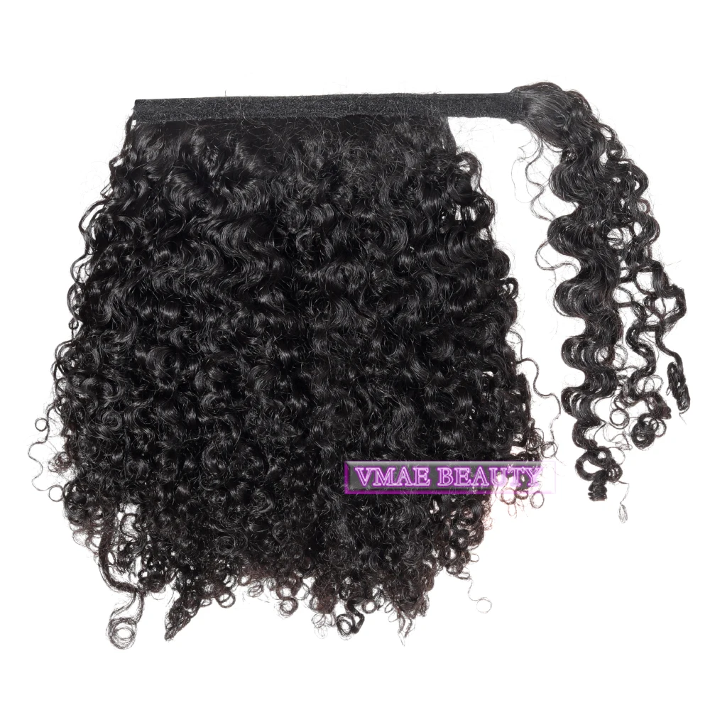 

VMAE Indian Remy 100g Natural Color 4A 4B 4C 3A 3B 3C Afro Kinky Curly Wrap Around Ponytail Extension Hair