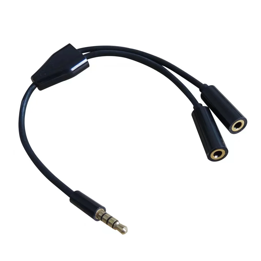 

cabletolink factory 25cm black/white 3.5mm male to double 3.5mm female Y splitter cable