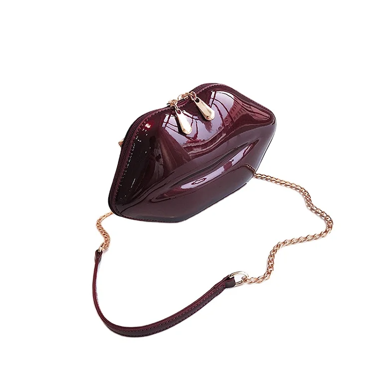 

2021 Cute Women Lip Shaped Punching Elegant bolsas Feminina Crossbody Bag Pack Bag Cosmetic bag, 5 colours