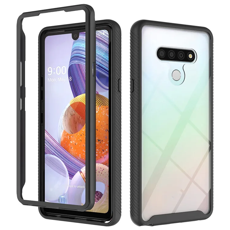 

For LG Stylo 6 Hybrid Rubber Case 2 in 1 Shockproof Clear Back Cover Case