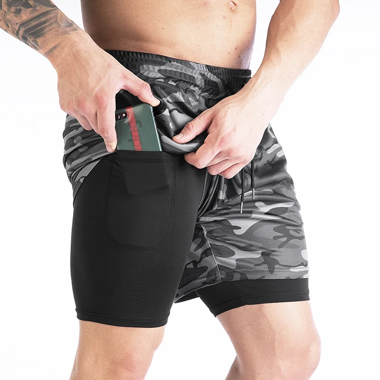 

High quality custom logo joggers Camouflage shorts hot sale men's elastic waist shorts with pockets, Custom colors