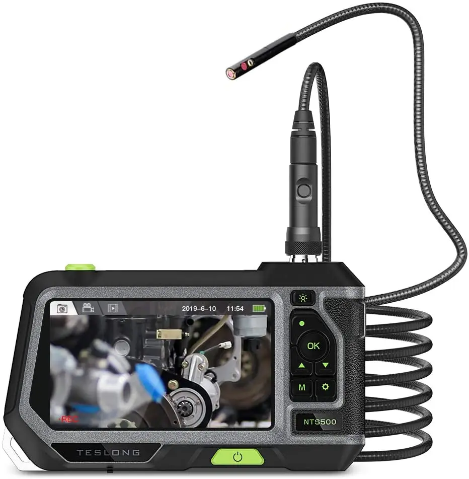 

Dual Lens Endoscope Camera with 5" IPS Monitor, Teslong NTS500 Industrial Waterproof Borescope Inspection Camera