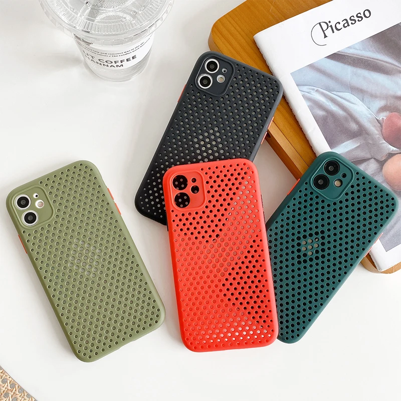 Summer Cooling Breathable Hole Heat Dissipation Soft Silicone Phone