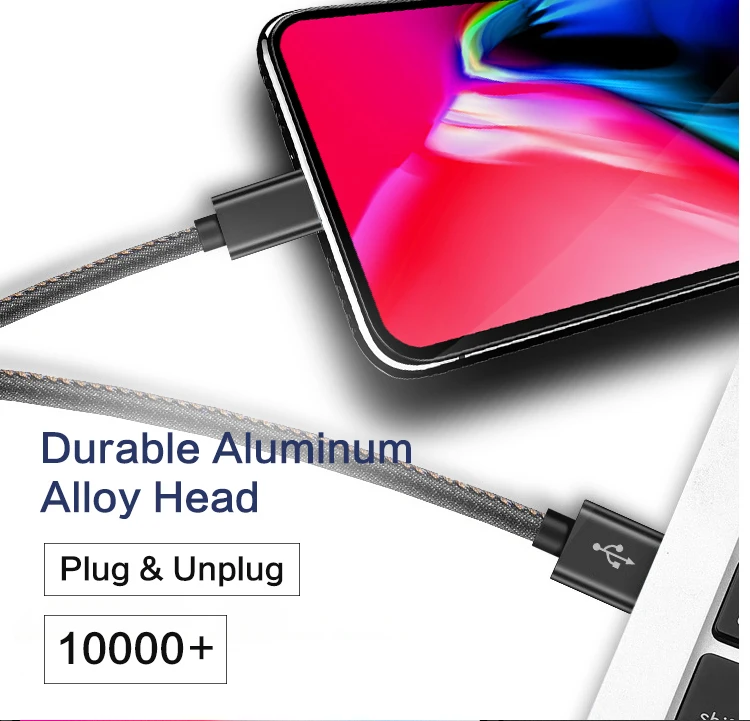 
2019 6 FT 2M Black USB Cable for Iphone Charger Cable Long 