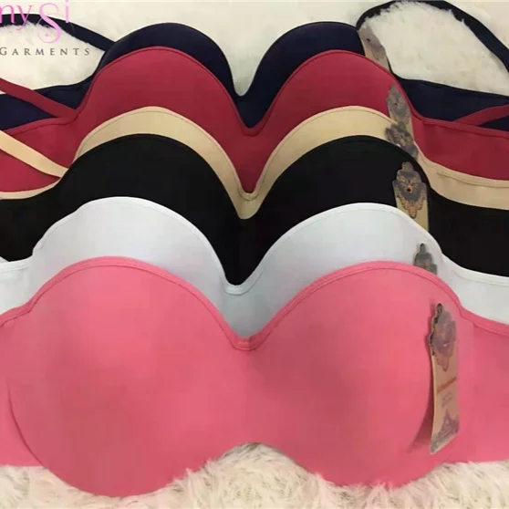 

1.4 USD BR363 High Quality Strapless Bras Plus Size Push Up Women's Bra Wedding Party Half Cup Bra, All color available