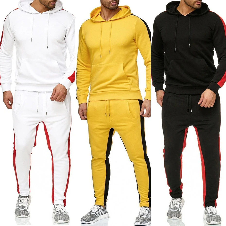 

Men Clothing Track Suits Two Piece Sets Jogging wear Custom Logo OEM ODM Stripe 6 Colors Sweat Suits for Men RS00267