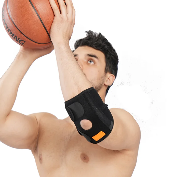 

Sports Protective Basketball Tennis Adult Elastic Immobilizer Stabilizer Elbow Brace Straps, Black