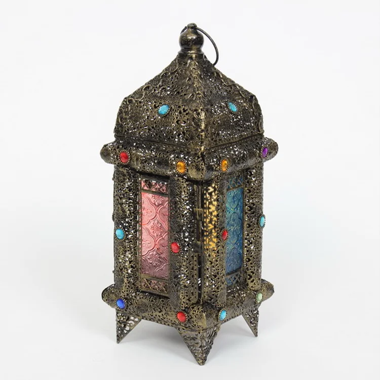 
Wholesale rusty Metal Moroccan LED Candle Lanterns garden decoration wedding lantern 
