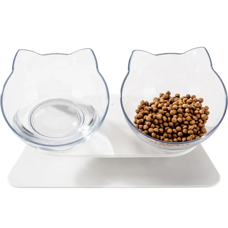 

Designer Cervical Cat Non-slip Unique Food Bowl Double Transparent Cat Bowl