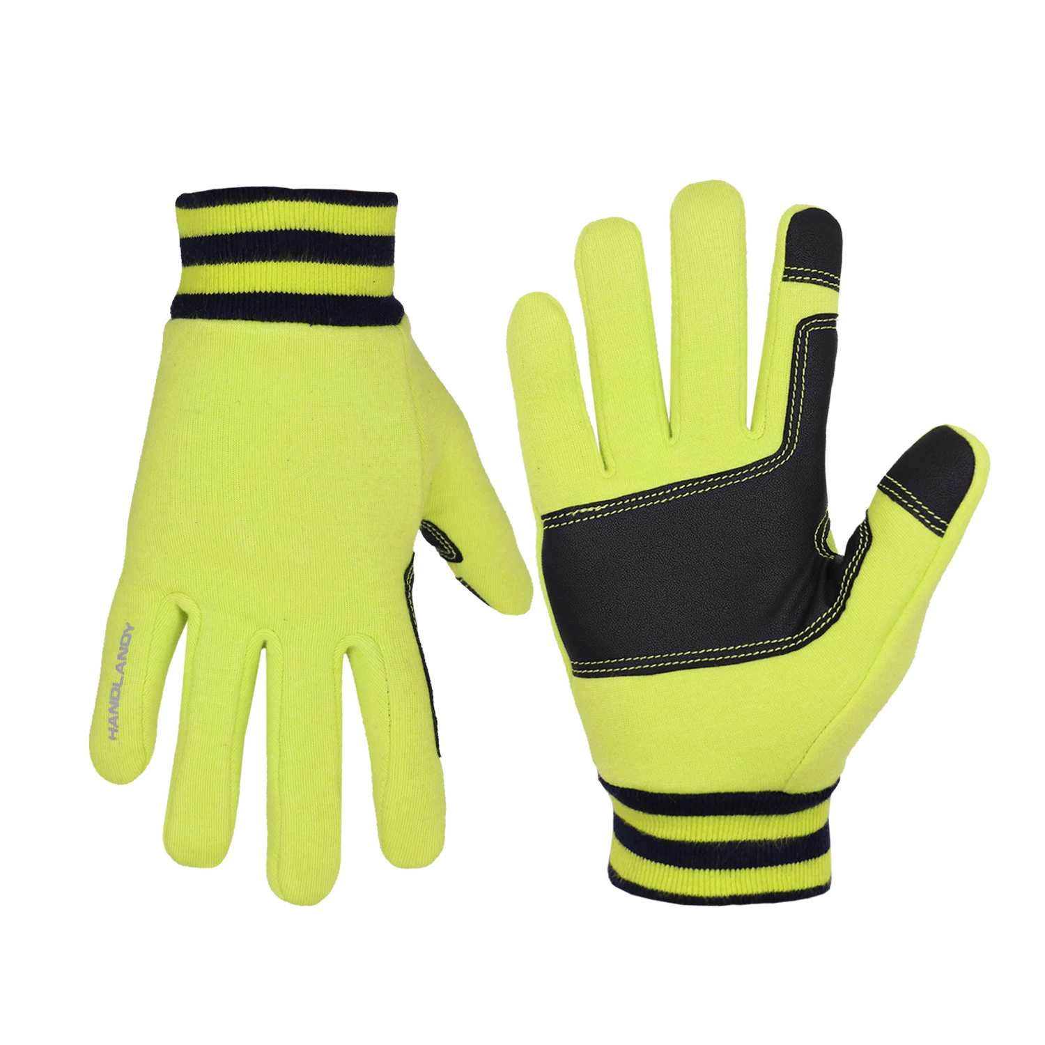 

HANDLANDY In Stock Hi-vis Sports Bike Gloves Touch Screen Winter Running Gloves Kids Gloves Winter, Black pink
