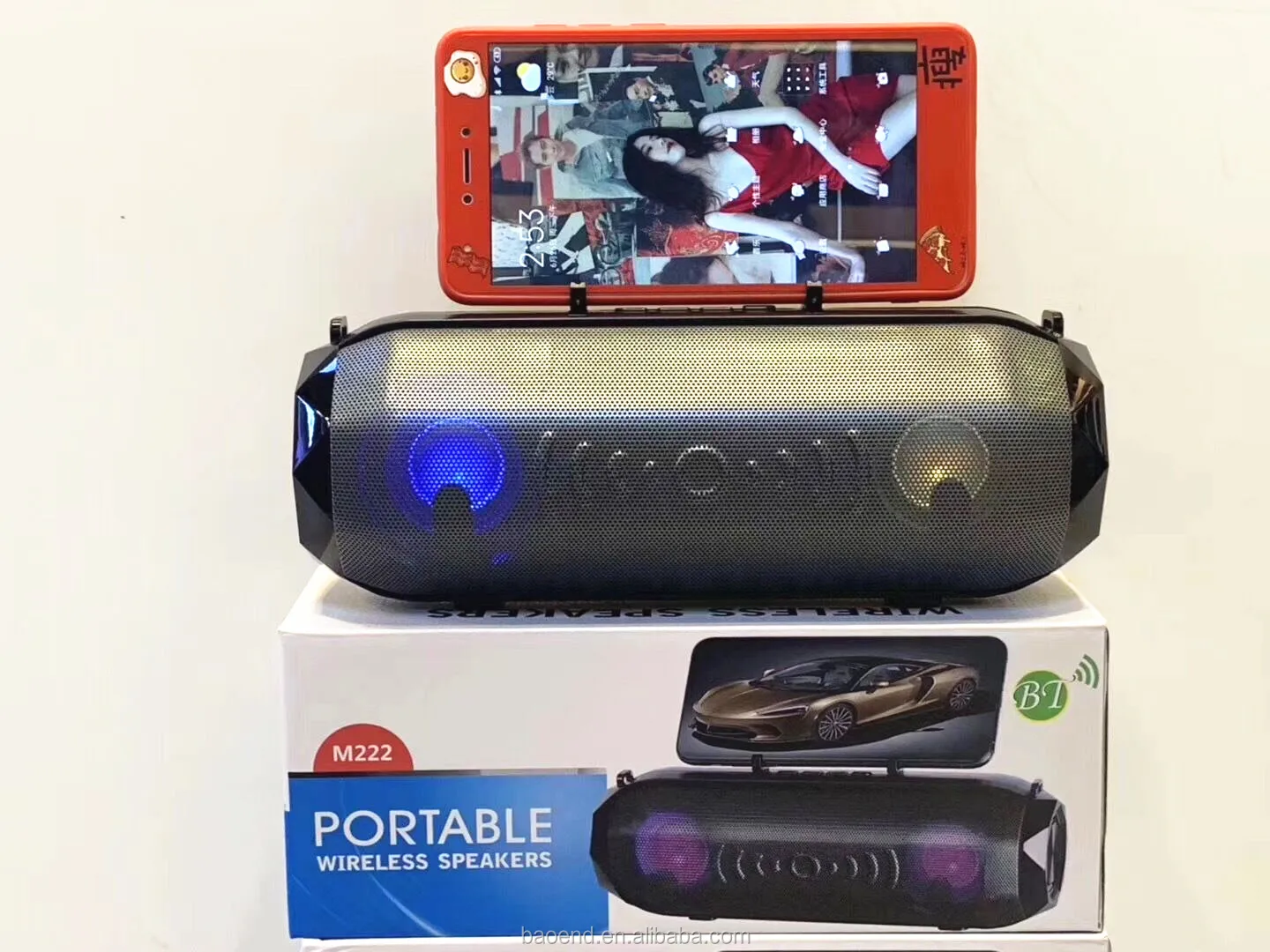 M222 portable wireless speaker blue tooth camping lamp outdoor portable subwoofer led light speakers with mobile phone support - ANKUX.COM