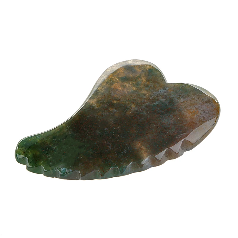 

Factory price natural smoky quartz spiky heart shape gua sha instrument