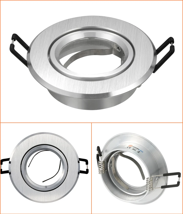 Round Led Trimless Downlight Aluminum GU10 Led Bulb Housing For LED Ceiling Light Trim