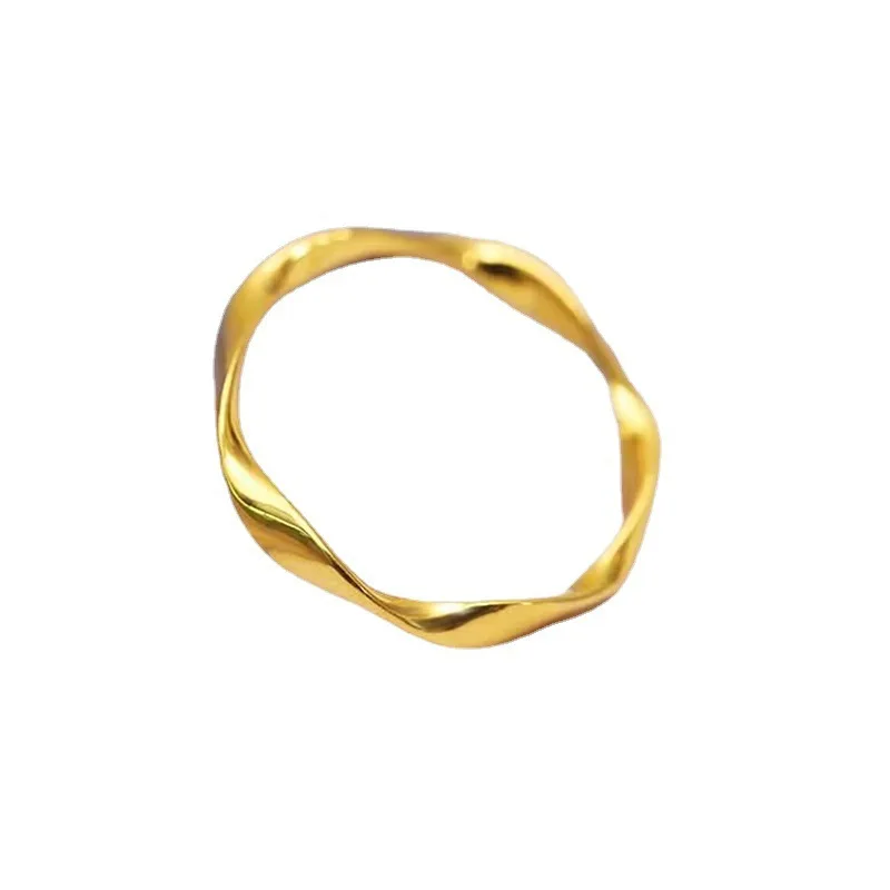 

Minimalist Small Wave Ring Female Korean Ins Simple Single Ring Irregular Glossy Sweet Open Adjustable Bracelet