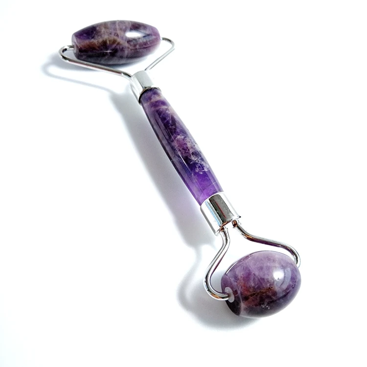 

Newest Product Purple Roller Double Head For Face Eye Neck Massage Roller With Box
