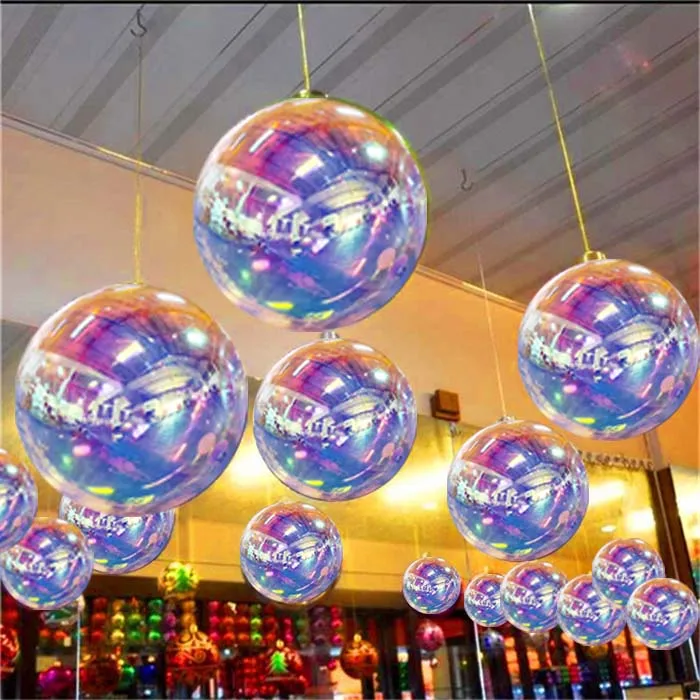 

Christmas Decorations Inflatable Mirror Balloons Iridescent Disco Mirror Balls For Commercial Wedding