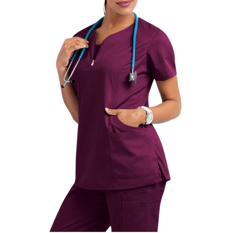 

Wholesale Doctor medical scrubs uniform short sleeve hand washing nurse clothes coveralls Scrub Tops clothes, As show of picture or customized color