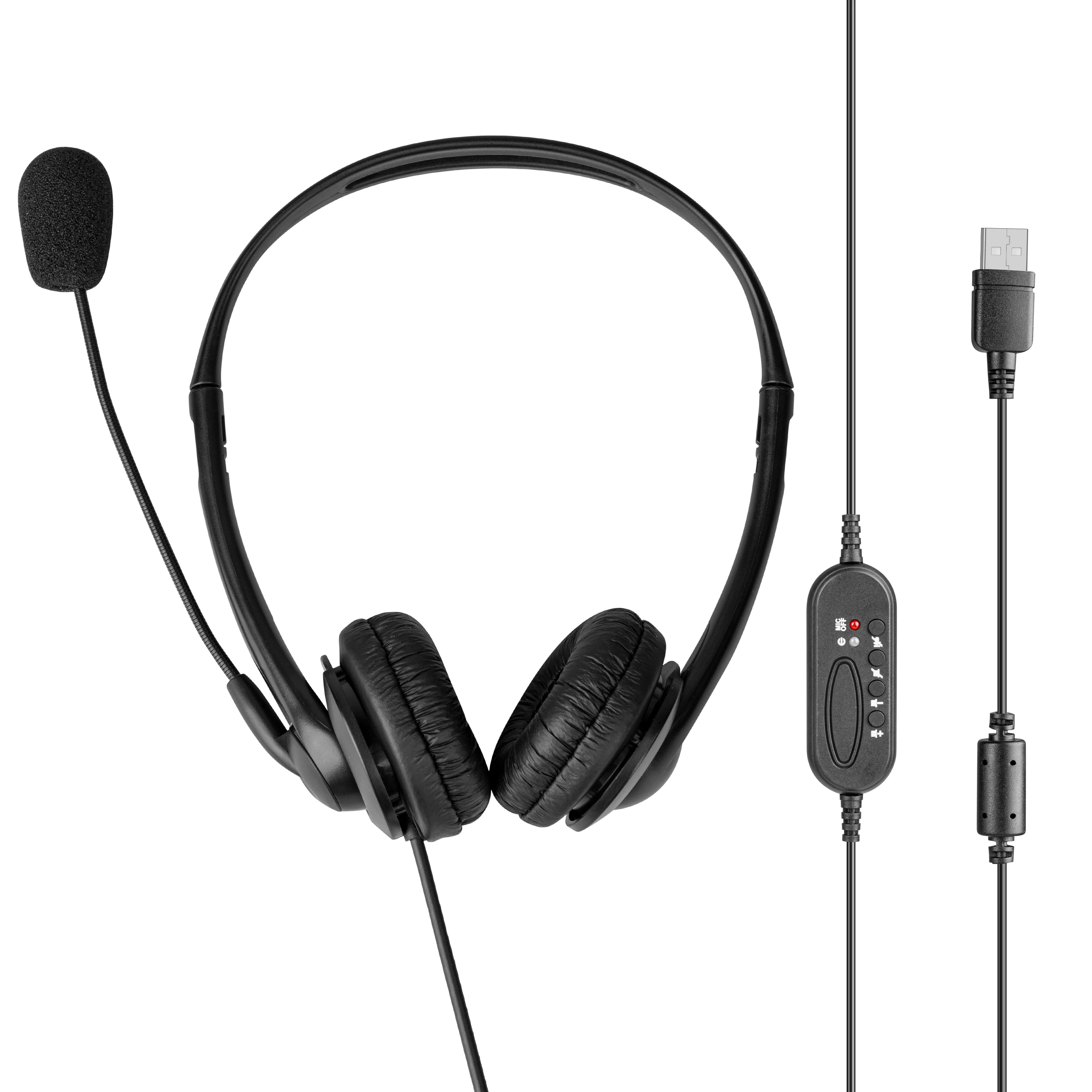 

HD sound USB Headset with noise cancelling microphone business headphone